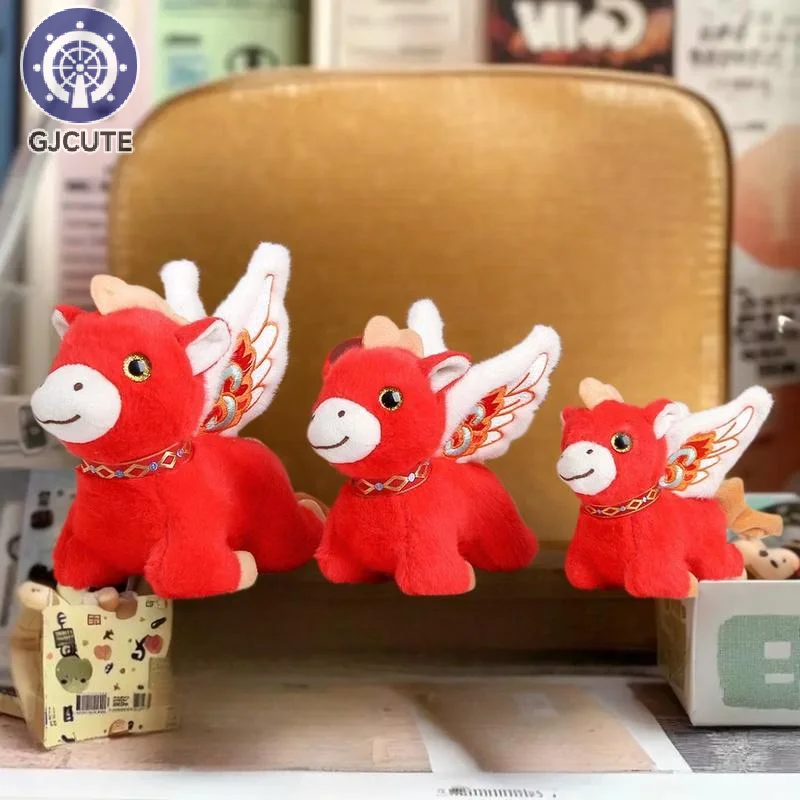 1 szt. Świąteczny Prezent Miękki Latający Koń Ozdoba Uroczy Mini Koń Zawieszka Brelok Noworoczny Maskotka Czerwony Kucyk Pluszowa Zabawka Dekoracja Samochodu Domu