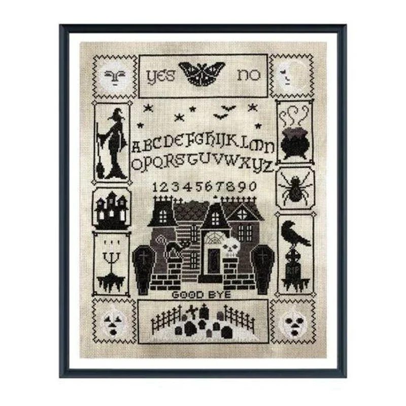 Amishop Gold Collection Counted Cross Stitch Kit Wizard's House Home Halloween Pumpkin Fairy Animals