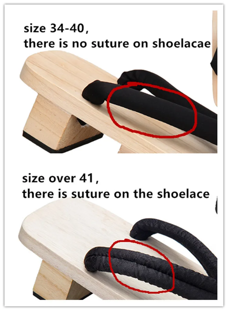 Schwarz Farbe Holz Geta Flip-Flops Mann Frauen Hausschuhe Japanischen Anime Coplay Kostüme Zwei-zähne Dicken Plattform Holz Clogs schuhe – Detail 2