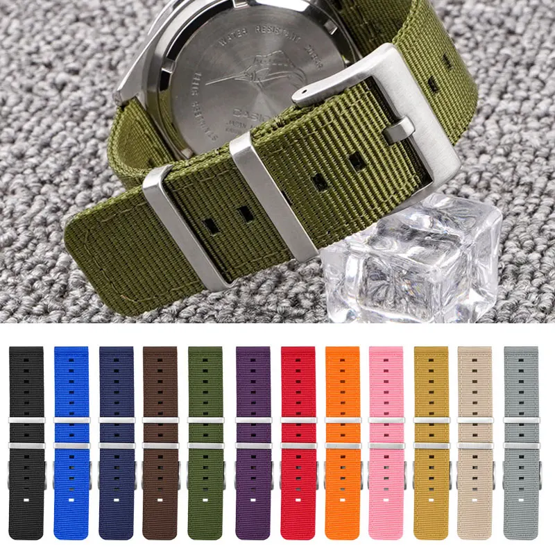 Correas de nailon tejidas para hombre y mujer, correa de reloj de liberación rápida de 18mm, 20mm, 22mm y 24mm, repuesto Universal, accesorios para reloj