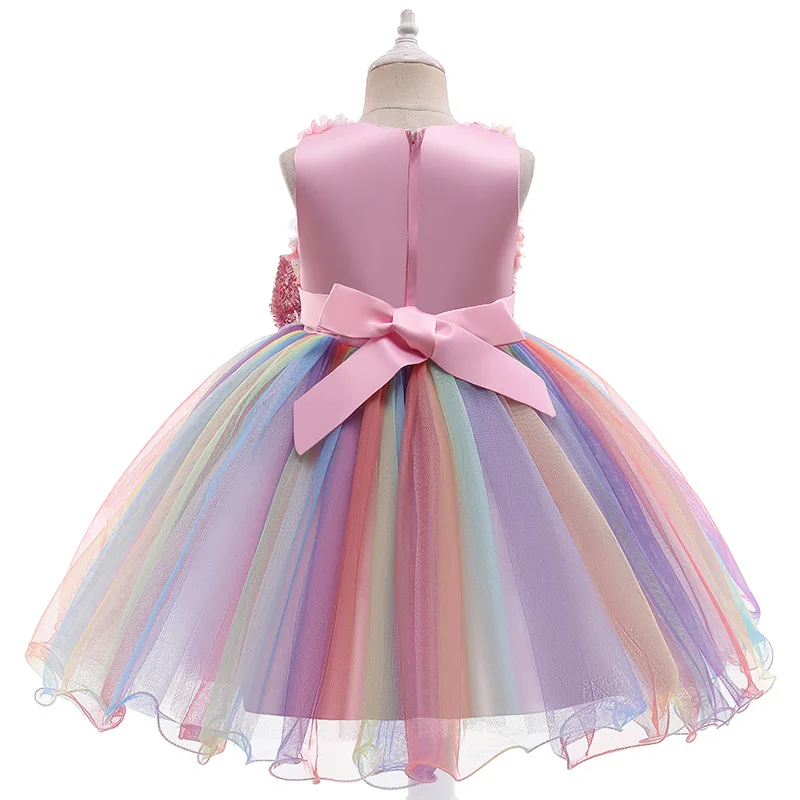 Baby Girl Dress 1-10 Year Girls Dress Flower Sleeveless Princess Dress Dress Sequin Bow Mesh Tutu Dress Birthday Party Dress