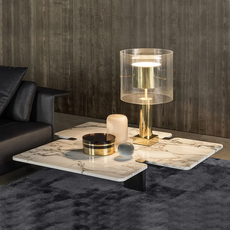 

Marble special-shaped coffee table design sense light luxury low table