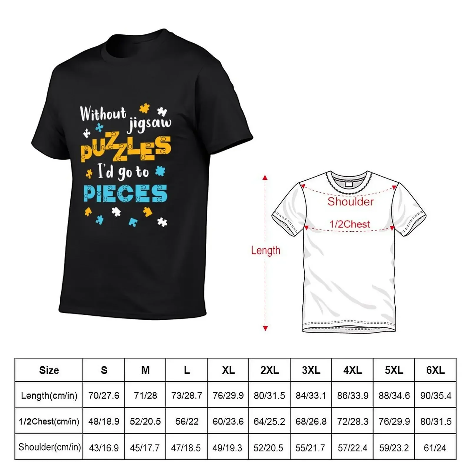 Jigsaw Puzzle Lover Without Jigsaw Puzzles I'd Go to Pieces T-Shirt anime tshirt blue archive designer t shirt men