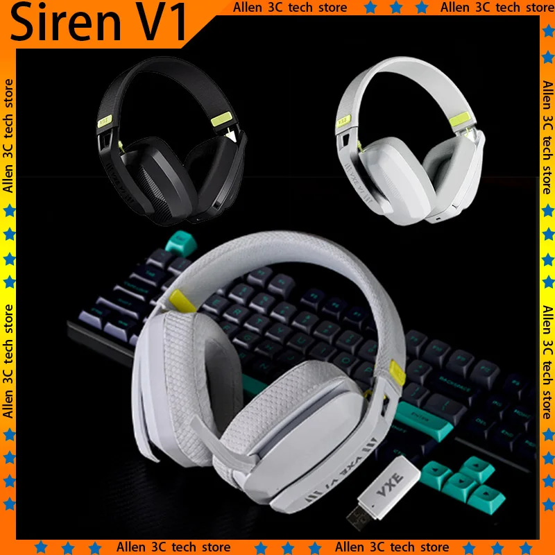 VXE Siren V1 Wireless Gaming Headset Dual-Mode Bluetooth 5.3 2.4G Lightweight Esports Office Gamer Pc Gaming Headphone Mic