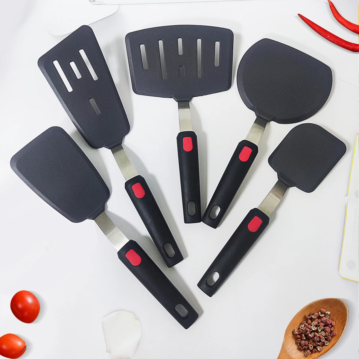Okonomiyaki Spatula - Silicone kookgerei, teppanyaki-spatel, antiaanbakpan, siliconen spatel,