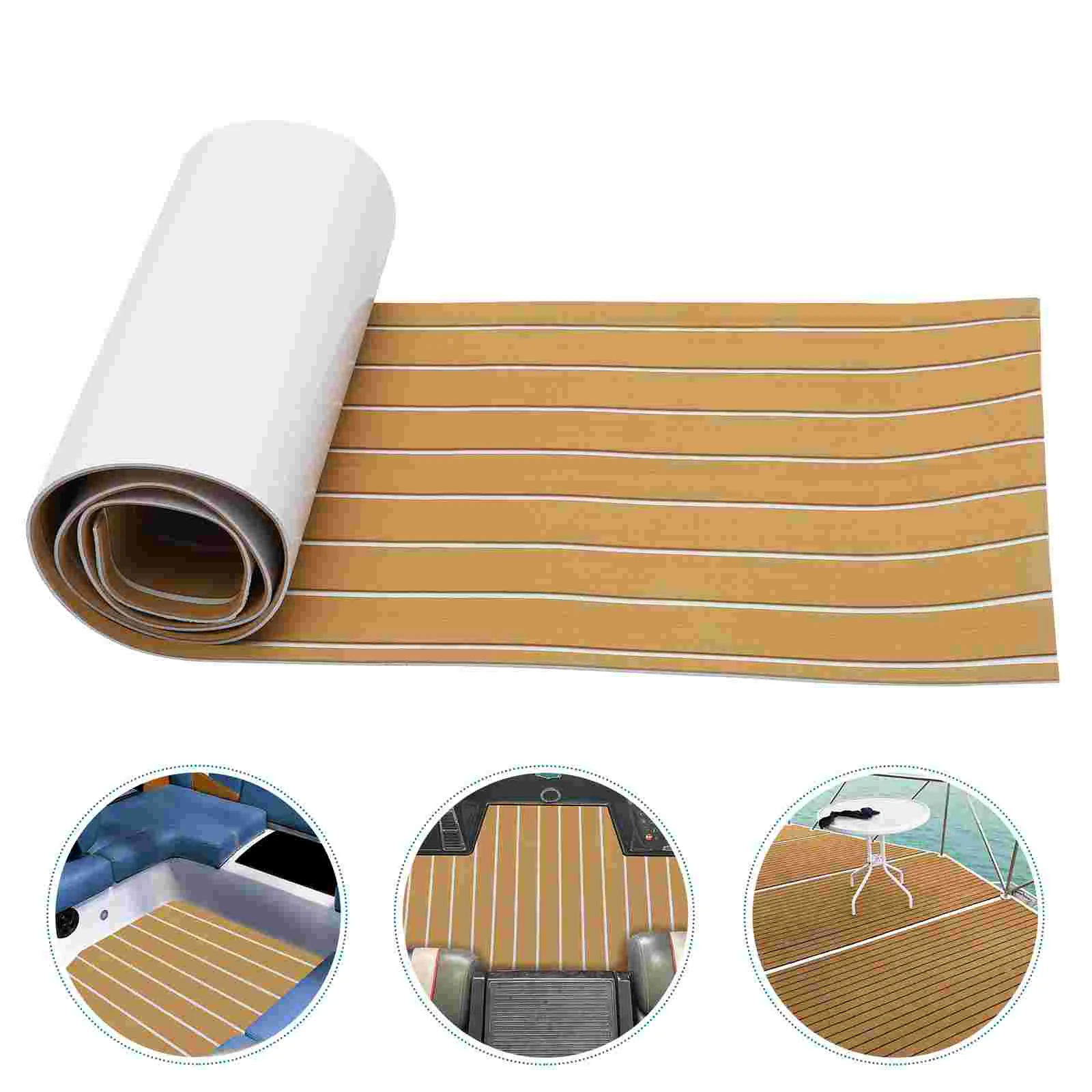 

Nonslip Rug Yacht Floor Self-adhesive Boat Flooring Decorative Plates Marine Brown Eva Decking Mat