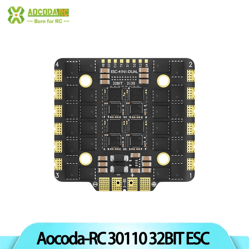 Aocoda RC 110A Bettle 30110 32Bit 4-en-1 ESC 3-8S Lipo AT32F421K8U7 33g pour pièces de Drone de course FPV