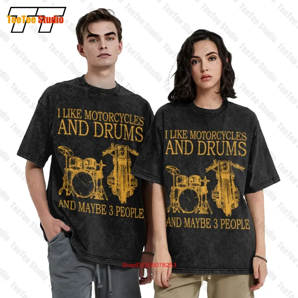 Nice I Like Motorcycles And Drums And Maybe 3 Peoples Vintage Golf Wear  T-Shirt 397C