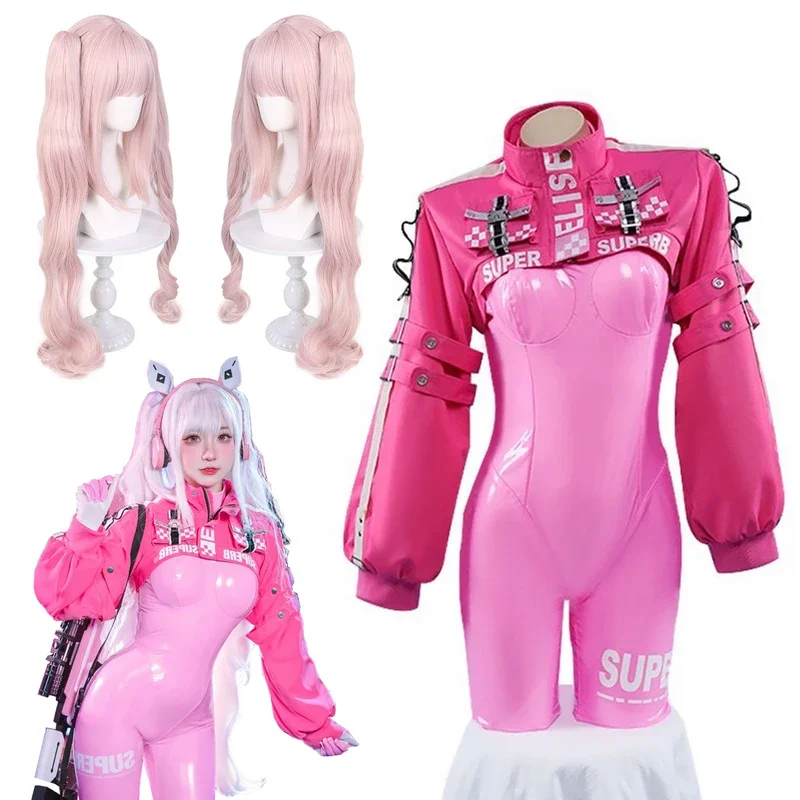 NIKKE Cosplay Costume Alice Cosplay Costume ,pink anime game style suit and wig,for Halloween Carnival parties