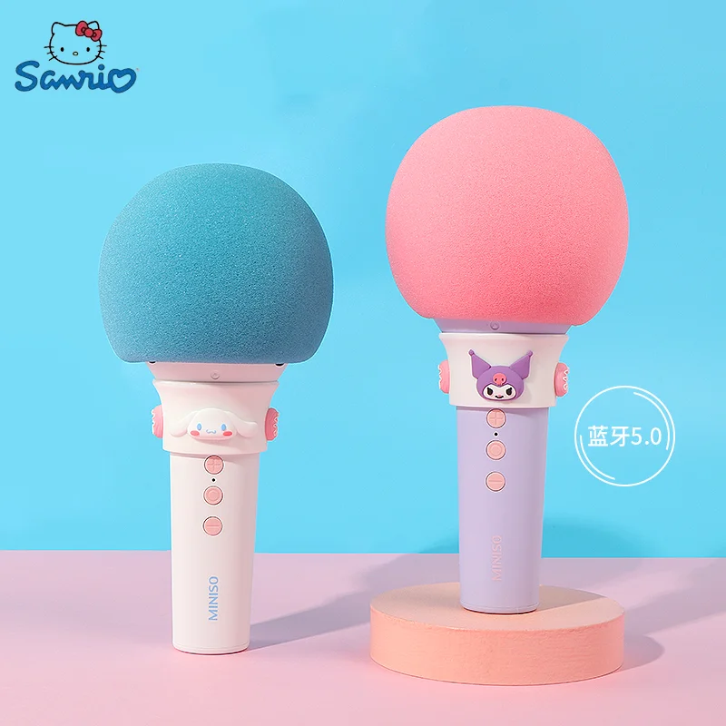 Sanrio Cinnamoroll Kuromi Microphone Bluetooth Speaker Integrated Microphone K Song Stereo Surround Sound Palm Ktv Entertainment