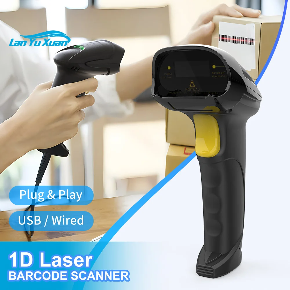 GTCODESTAR X-9100 Handheld Laser Barcode Scanner 1D Bar Code Reader for Warehouse