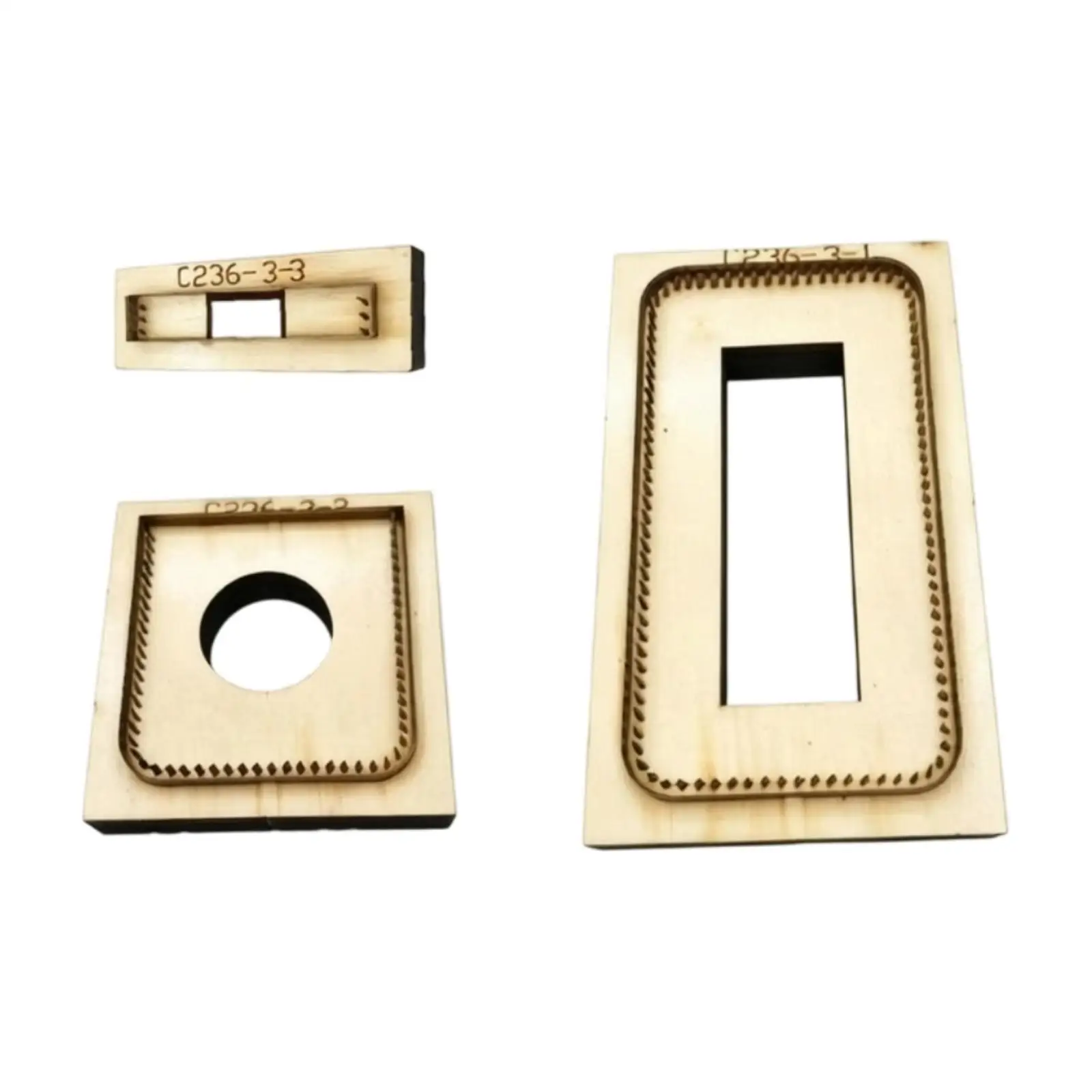 3 Pieces Wooden Leather Cutting Die Precision Multi-Slot Card Holder Cutting Die Clean Cut Long-Lasting for Leatherworkers