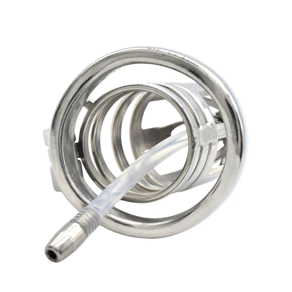 FRRK Long Penis Restraints Urethral Lock Stainless Steel Male Chastity Device Cock Cage Penis Rings Invisible Lock Adult Sextoys - view 5