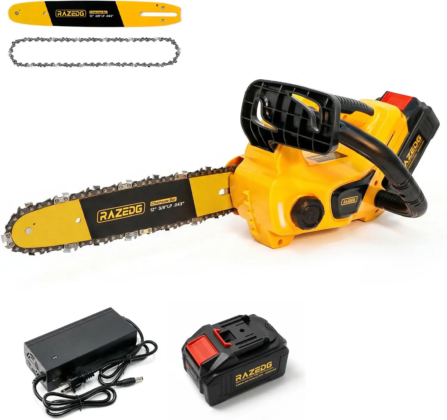 12-Inch Bar Brushless Cordless Chainsaw, 40V, with Tool-Free Chain Tensioning System