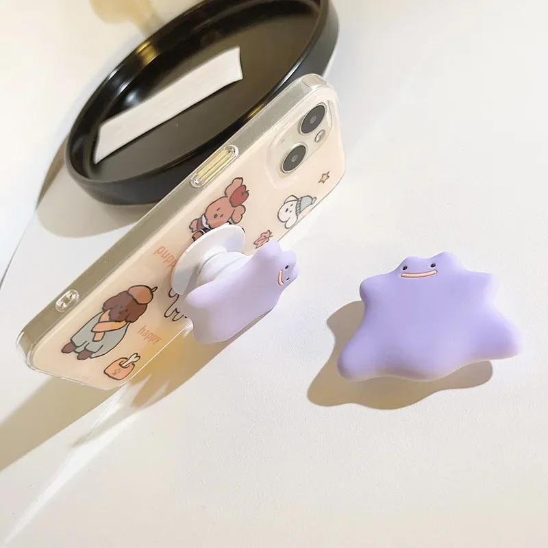 Pokemon Ditto Phone Socket Folding Phone Holder Stand Cartoon 3D Grip Griptok Korean INS Extendable Finger Ring Accessories New