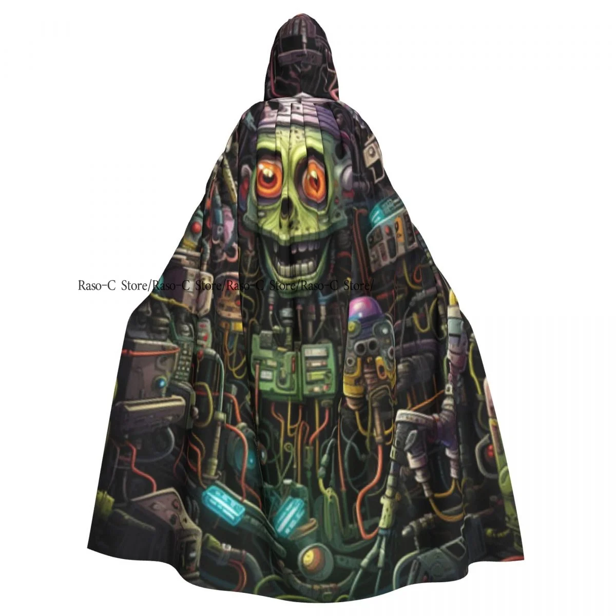 Adult Cloak Cape Hooded Fantasy Alien Robot Medieval Costume Witch Wicca Vampire Elf Purim Carnival Party