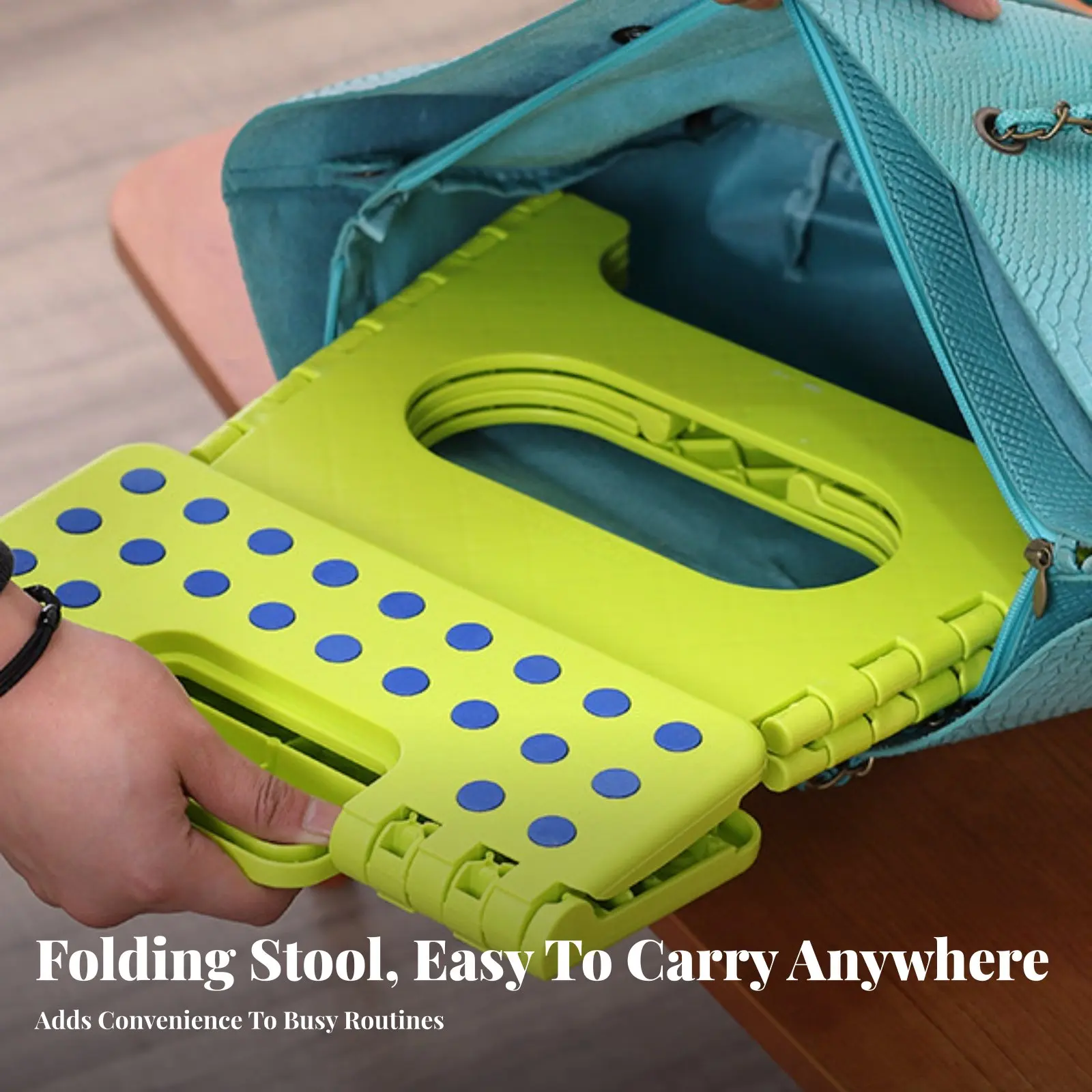 グリップ付き折りたたみスツール-折りたたみ式デザイン-軽量で収納可能-スツール-省スペース-強力な耐荷重性-室内用、旅行用