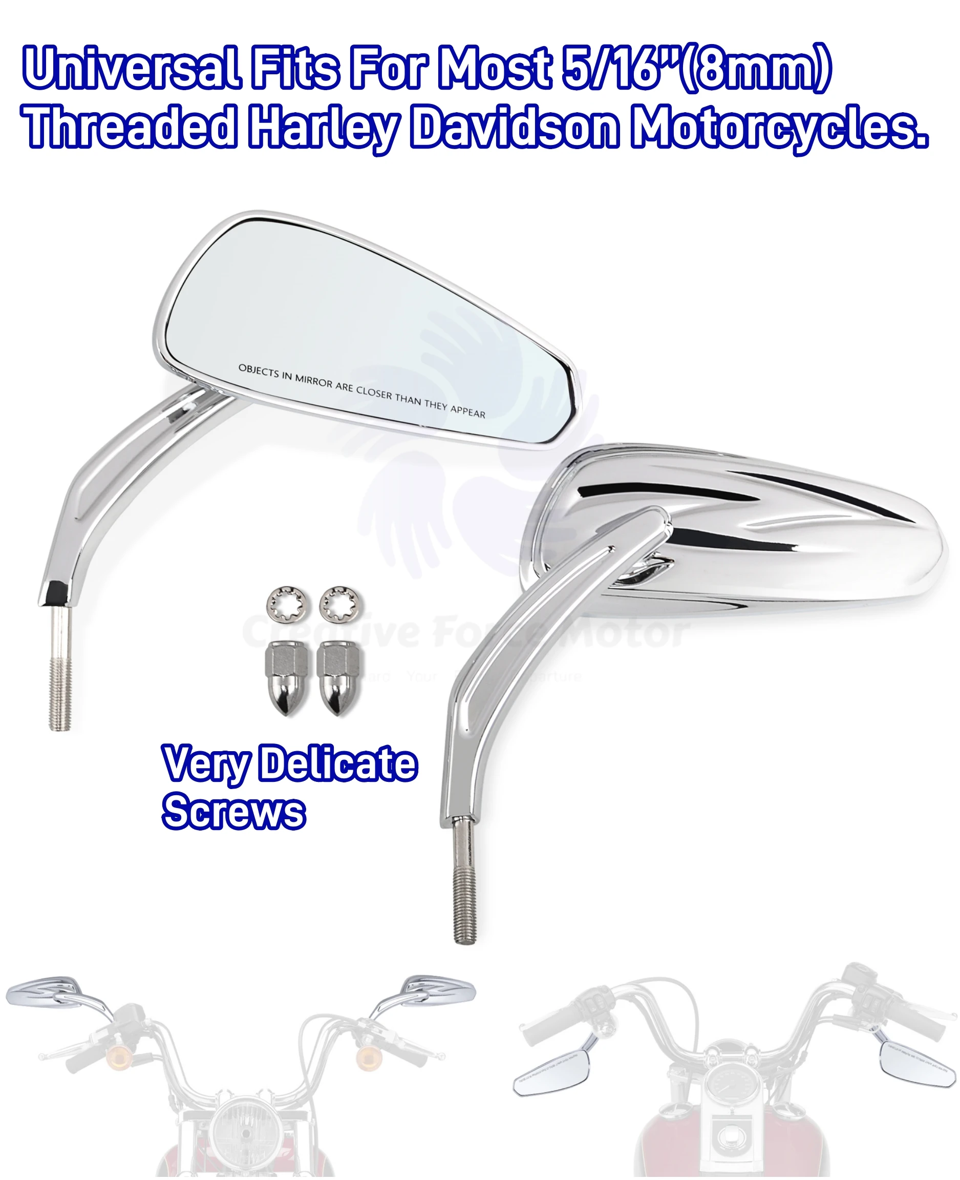 Motorrad zubehör Lenker 8mm seitliche Rückspiegel für Harley Honda Yamaha BSA Davidson Sportster Eisen 883 Street Glide Dyna Low Rider Fat Boy Erbe FXST FLHX FLHR FLHXSE motos 1984-2024 – Detail 3