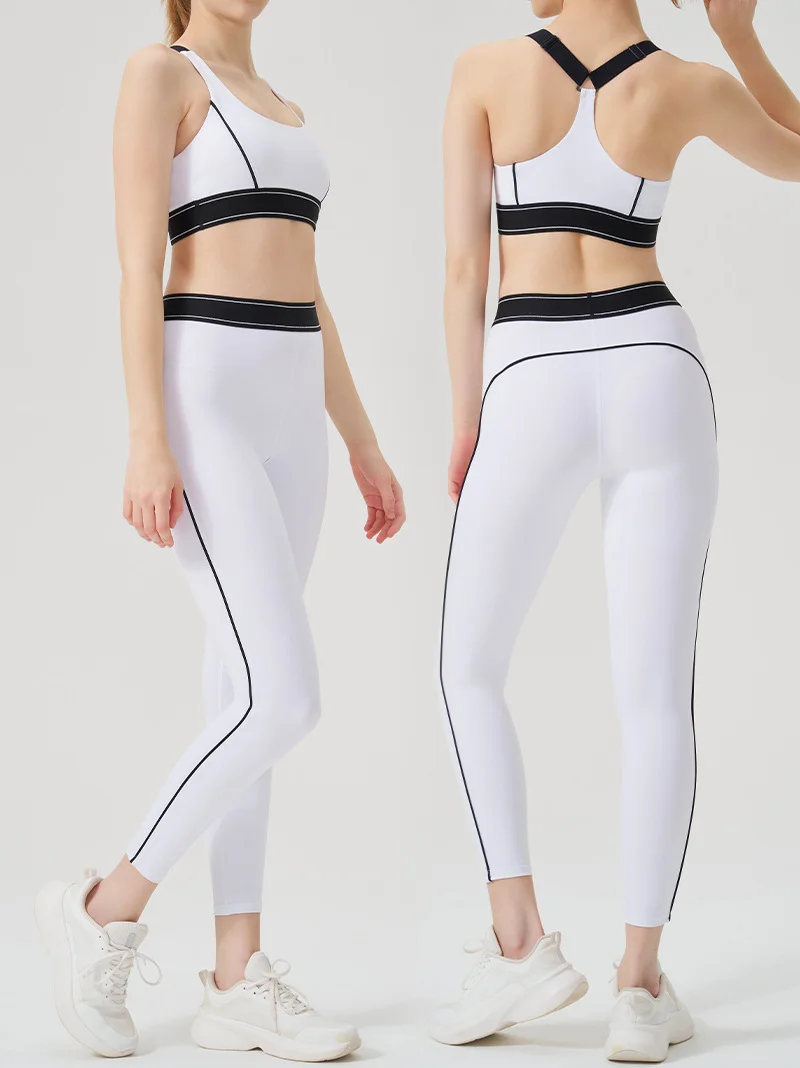 

Women's high-waisted sports set: an open-back, tight-fitting, bare-feel long pants set, which is a yoga outfit suitable for gym