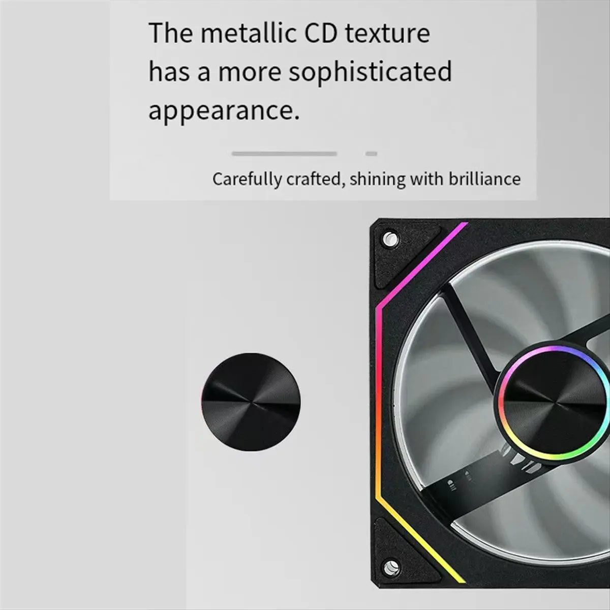 

9 PRO Computer Chassis Fan 12cm ARGB 4 Pin PWM Quiet Cooling Fan 12V Large Air Volume 63CFM/800-1600RPM Forward White