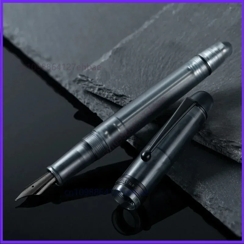 For Asvine V126 Fountain Pen with Vacuum Filling Titanium EF/F/M Nib  Matte Gray Acrylic Writing Gift