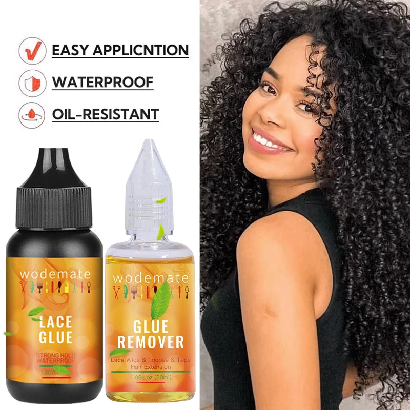 cola para lace Cola de renda e removedor adesivo conjunto à prova dwaterproof água peruca dianteira do laço cola invisível substituição do cabelo adesivo forte fixação colagem de ligação