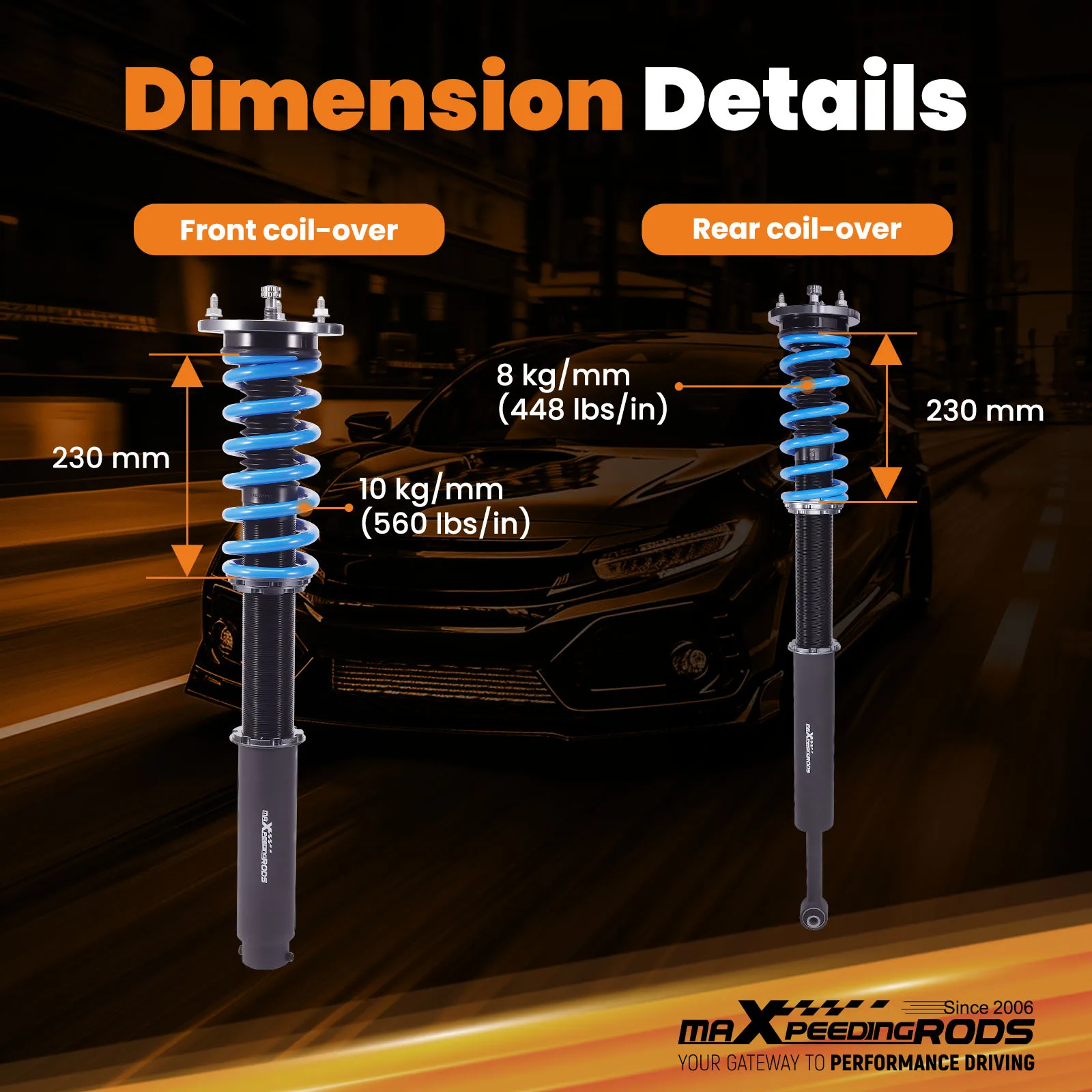 Front & Rear Coilover Suspension Parts for Mercede-Benz S-Class W220 /S430 /S500 2000-2006