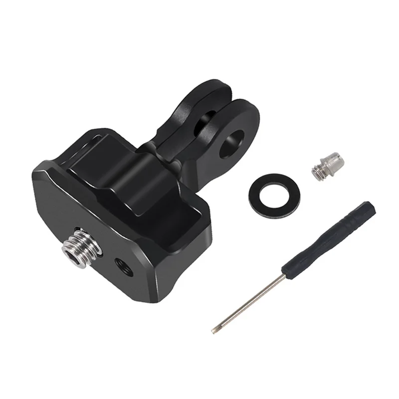 

1/4 Inch Screw Tripod Adapter Two-Card 360 Rotating Mount Holder For Gopro Camera Replacement Black-ABVP