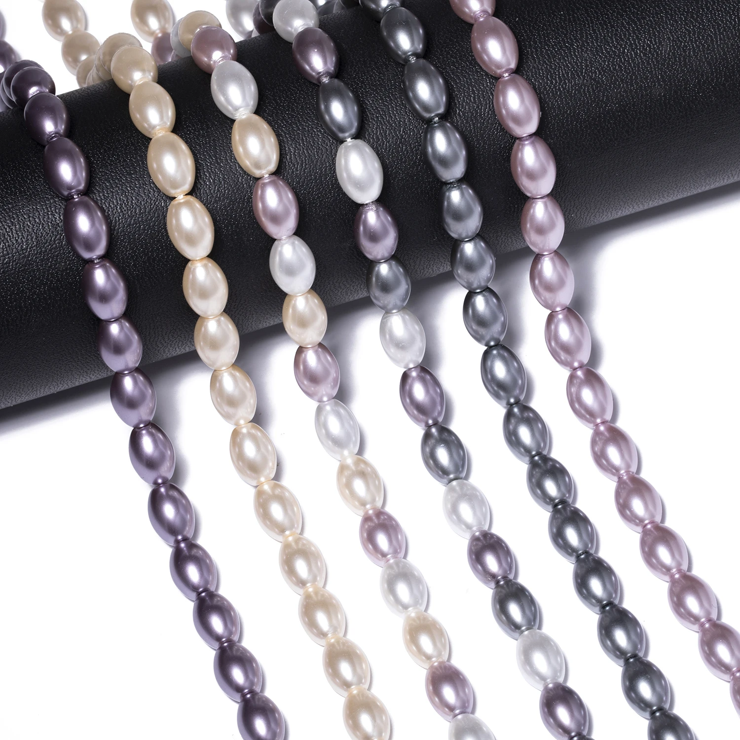 Vier Größen Reisförmige Mehrfarbige Glas-Imitationsperlen für Schmuckherstellung Handgefertigte DIY Armband Halskette Zubehör – Detail 3