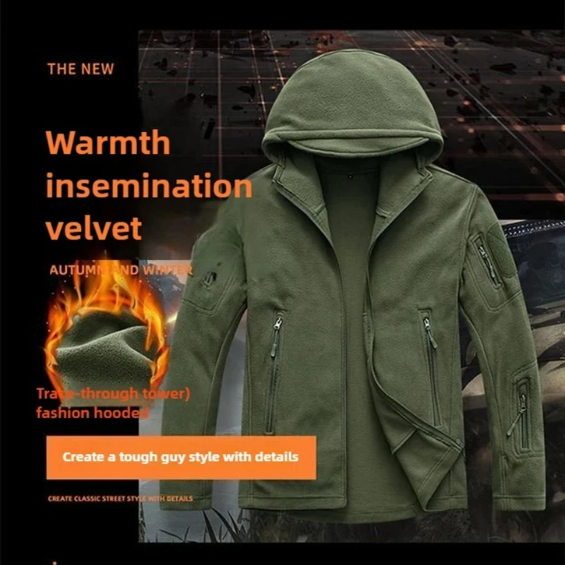 

Новая мужская флисовая куртка в стиле милитари, осенне-зимняя ветрозащитная морозостойкая толстая флисовая куртка, мужские уличные армейские тактические куртки