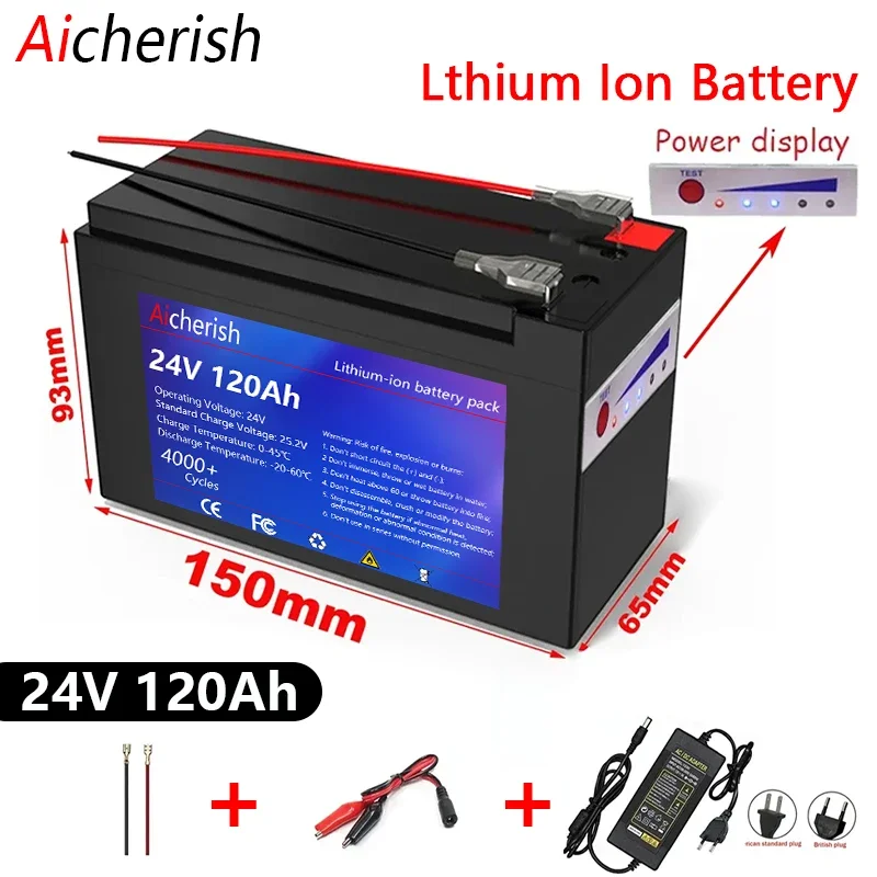 

New 18650 24V 120Ah Lithium Battery,for Solar Energy Led Light Electric Boats,Remote Control Toys Household Appliances Battery