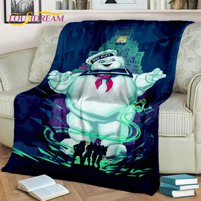 G-Ghostbusters Cartoon Movie Blanket,Flannel Soft Throw Blanket for Home Bedroom Bed Sofa Picnic Office Hiking Leisure Nap Gift