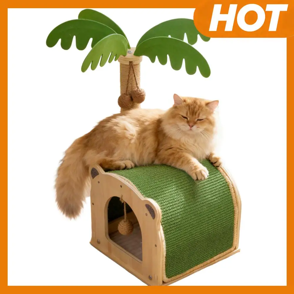 

Когтеточка для кошек в виде кокосовой пальмы с подвесными шариками, сизалевые когтеточки для домашних кошек и котят