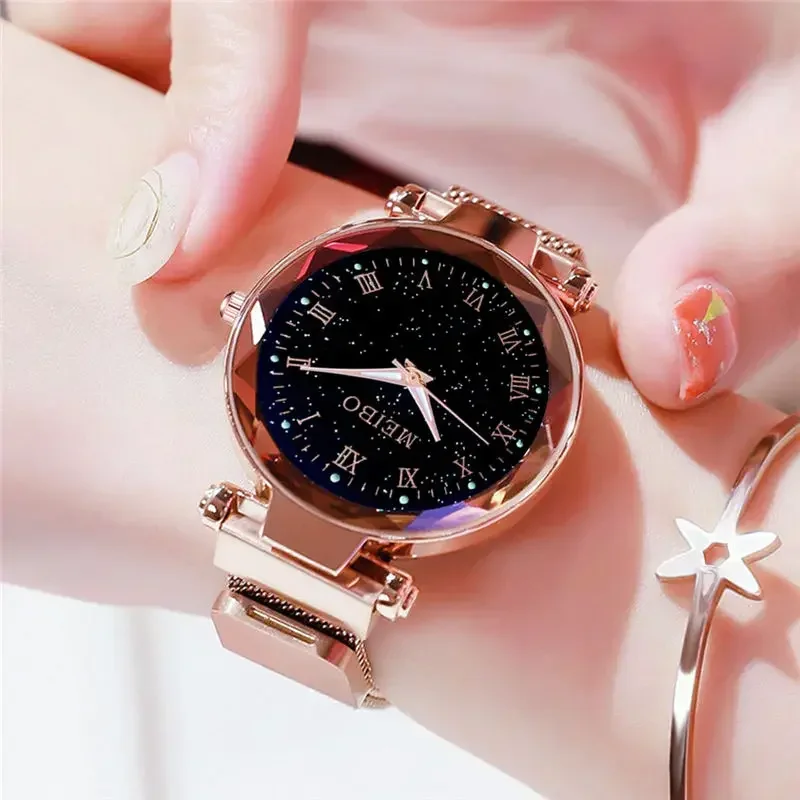 

2020 Internet Popular Watch Fashion Night Light Starry Sky Watch Women Watches Quartz Magnetic Watch montre bracelet femme Reloj