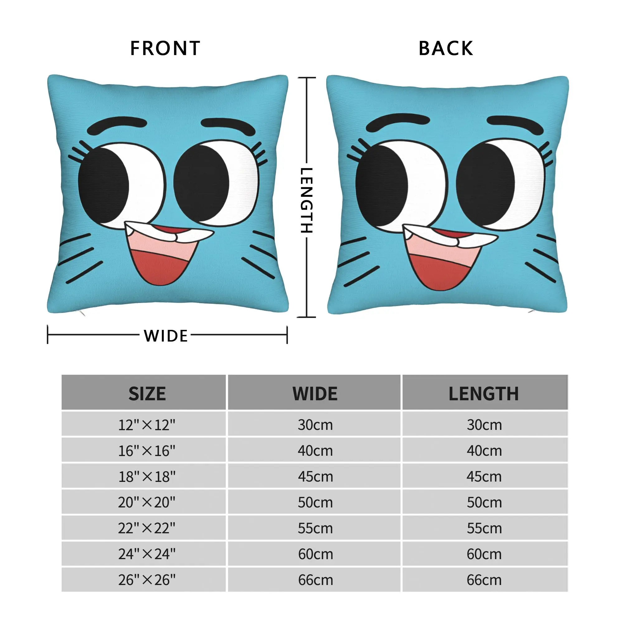 Gumball Gum Ball Watterson Amazing Cartoon Pillow Case Soft Pillow Cover Retro Trendy Cushion Cover For Wedding Party Home Decor