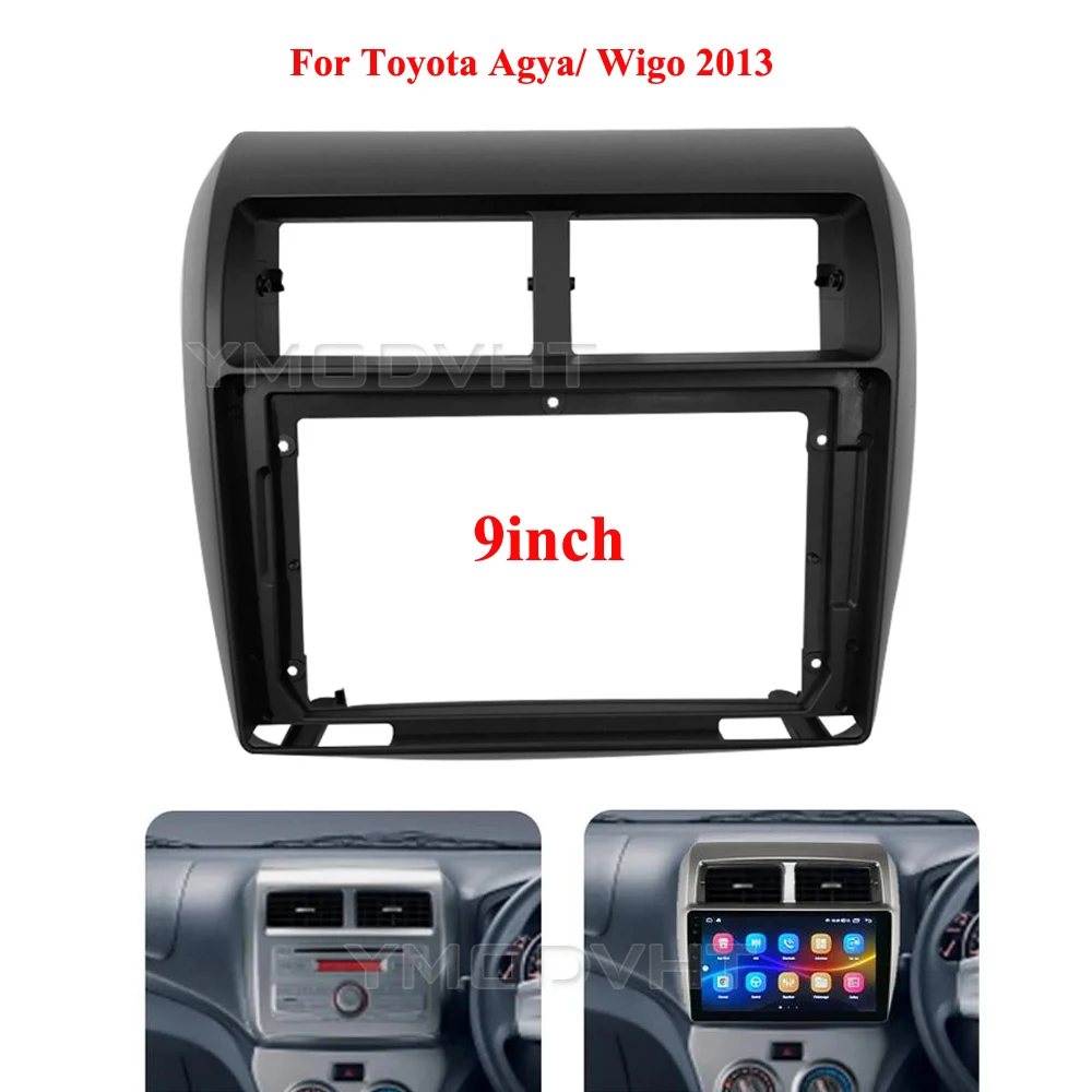 

9-дюймовый автомобильный радиоприемник для Toyota AGYA WIGO 2013 DVD стерео рамка монтажная пластина приборная панель комплект отделки рамки