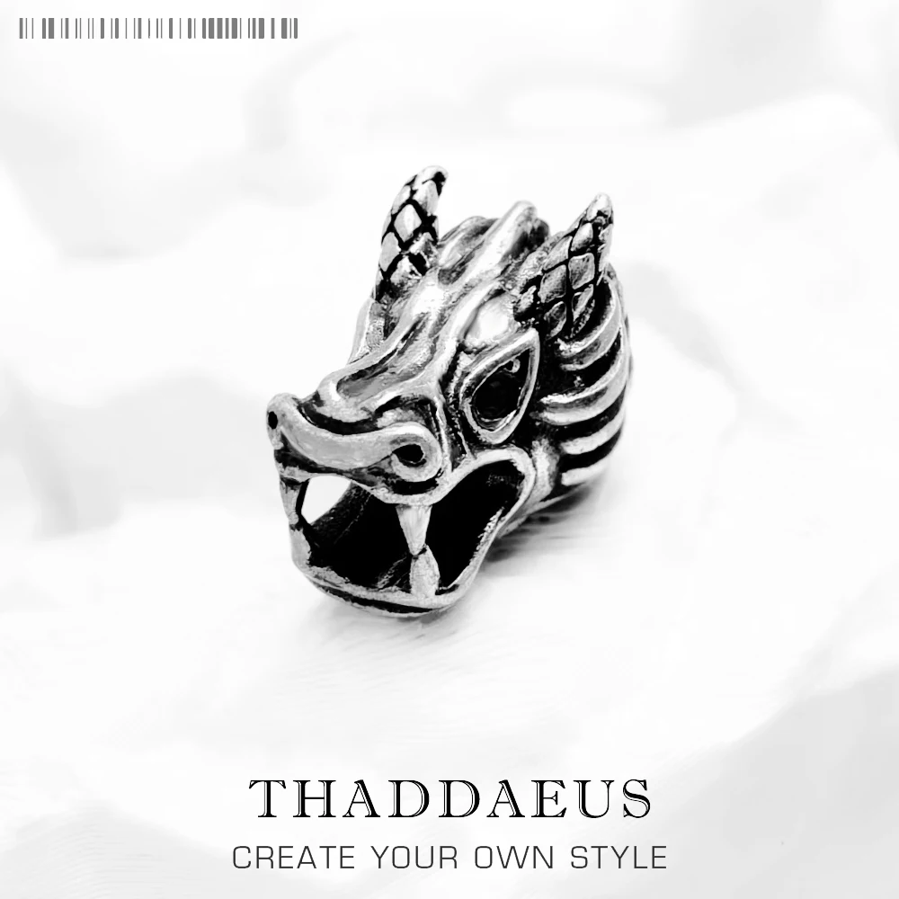 

Украшение в виде головы дракона из бусин, серебряные подвески в виде кармы, европейские украшения в стиле панк, уличные аксессуары Rebel