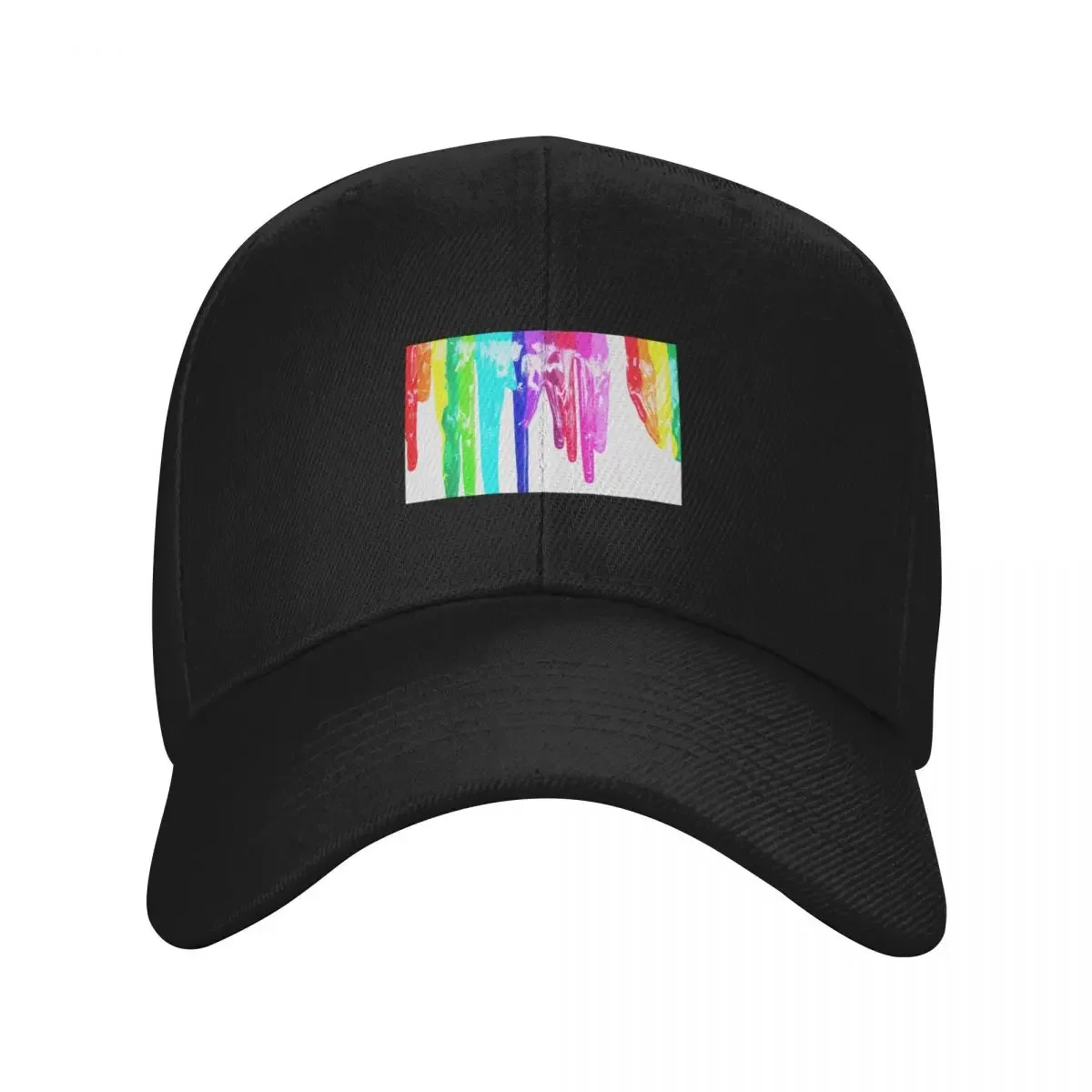 Multicolored paint drippings Baseball Cap sun hat Visor Big Size Hat Christmas Hat Caps For Women Men's