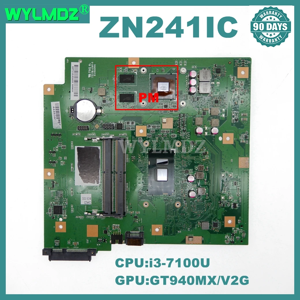 

ZN241IC Motherboard For Asus ZN241 ZN241I ZN241IC Mainboard with i3-6006U i3-7100U i7-8550U CPU GT940MX-V2G GPU 100% Test OK