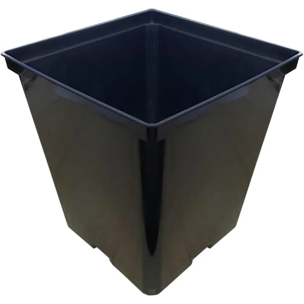 

48 шт. черные толстые прочные пластиковые цветочные горшки, квадратная детская комната на 1/2 галлона с дренажными отверстиями для комнатных растений, суккулентов