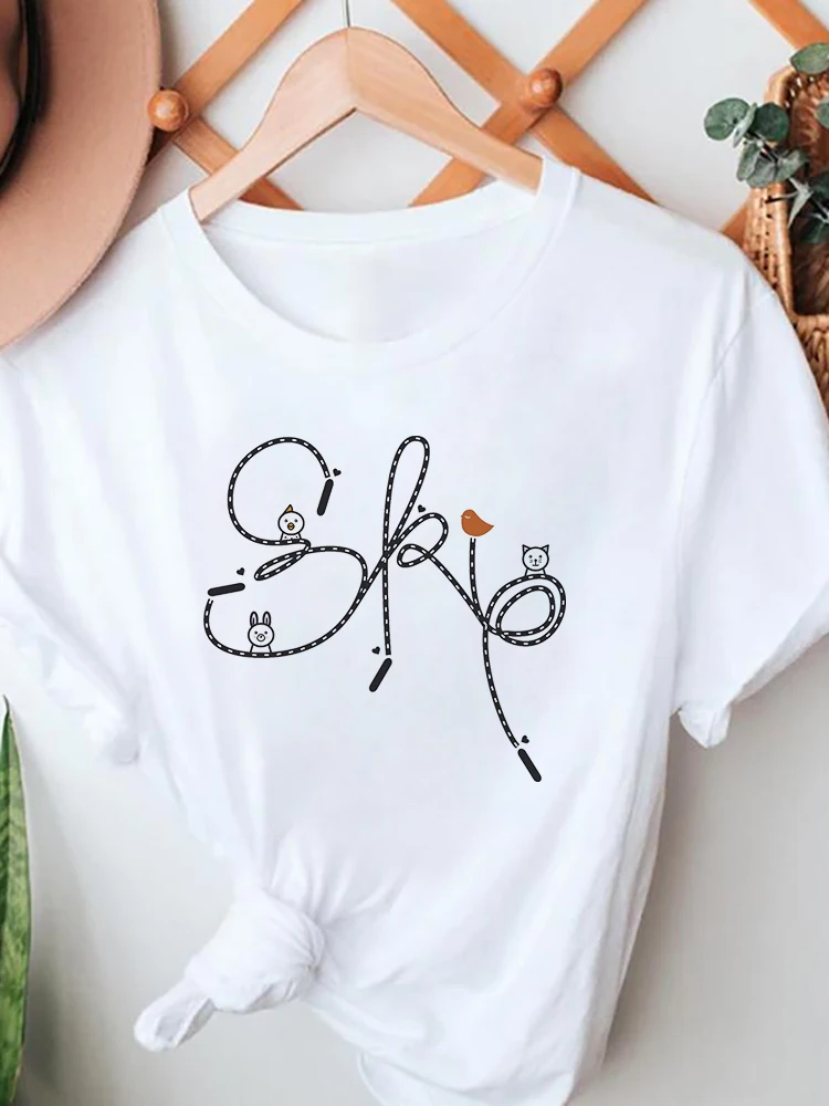 2022 New Women T-shirts born to be wild Casual Harajuku Love Printed Tops Tee Summer Short Sleeve T shirt For Lady Clothing image 4