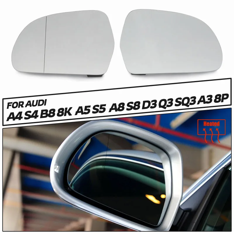 Für Audi A4 S4 B8 S5 A5 A6 Links Rechts Seitenspiegelglas Beheizt Rückspiegel Anti-Schwindel Autozubehör