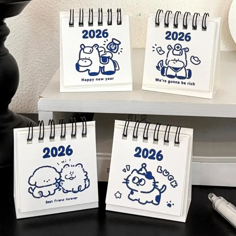 말 디자인을 갖춘 2026 미니 달력 휴대용 책상 장식