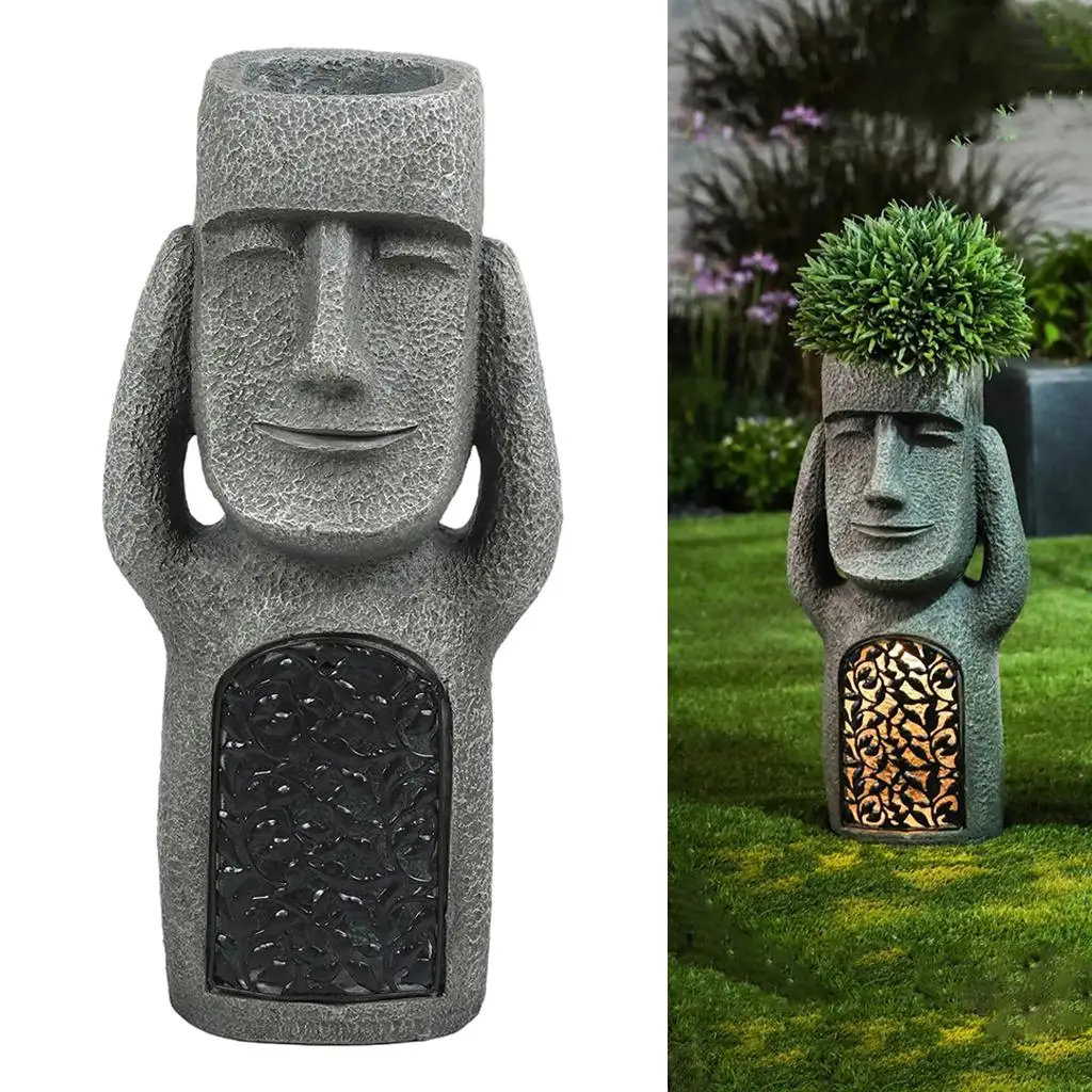 Durable Polyresin Art Easter Island Statue Funny Moai Monolith Sculpture