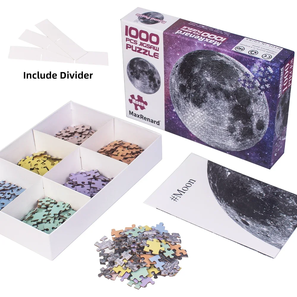 1000 Pieces The Moon Jigsaw Puzzle for Adult Round Puzzle Toy Family Game Home Wall Decoration Special Present Perfectly Fit
