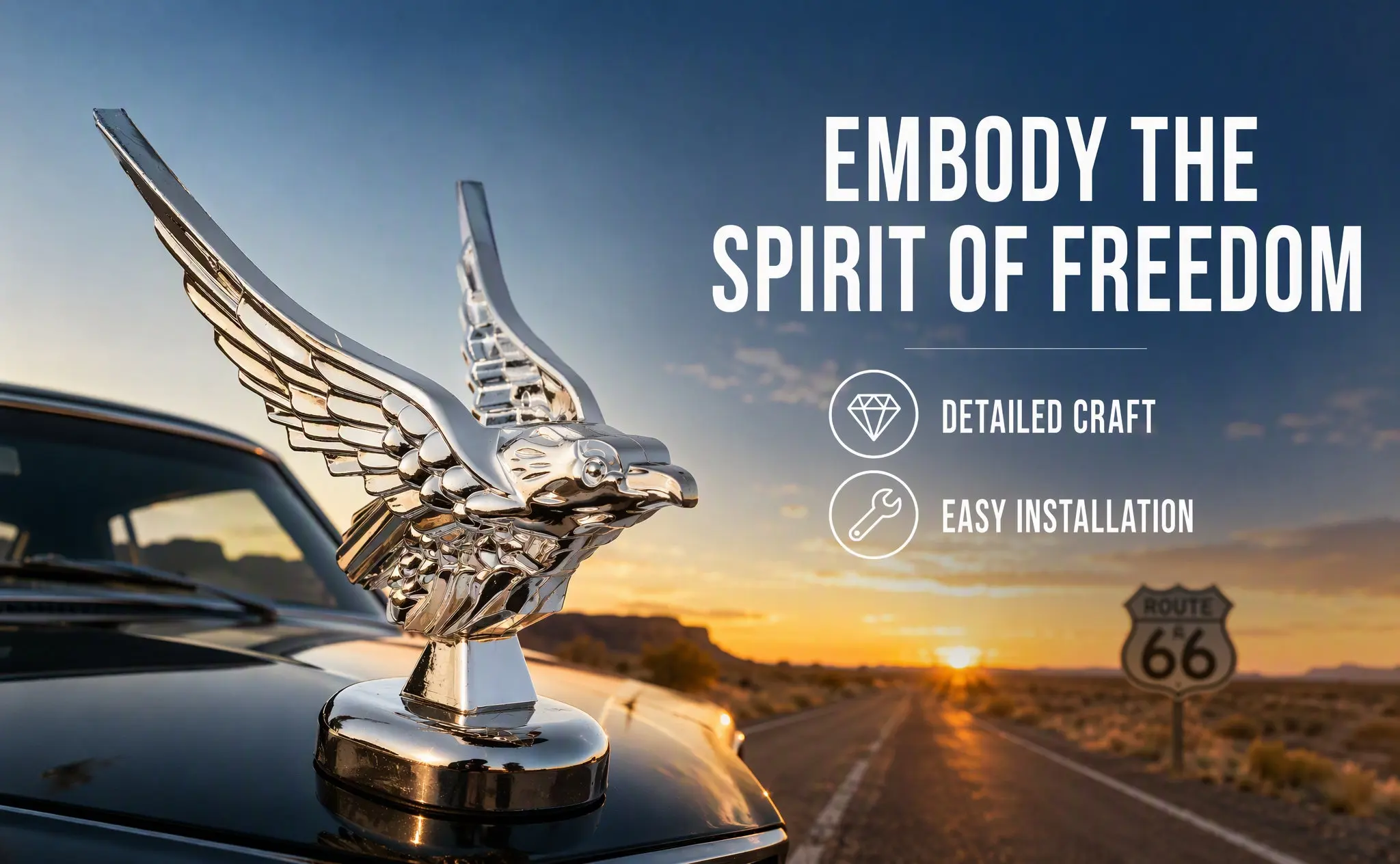 3D Eagle Hood Ornament Plastic Car Engine Hood Decoration Universal Fit for All Vehicles Realistic Detail Crafted Vehicle