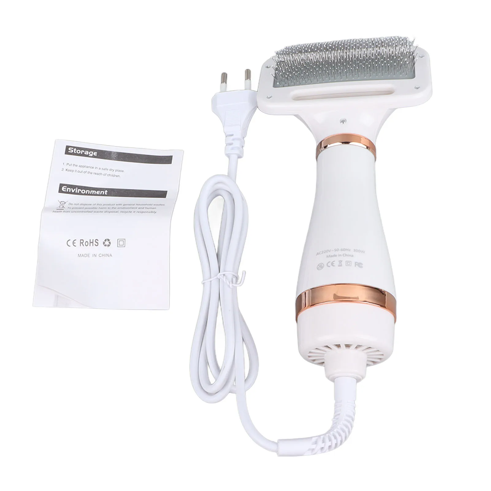 Pet Hair Dryer Portable Pet Grooming Dryer 2 in 1 Handheld Dog Slicker Brush and Dog Hair Dryer for Dogs Cats EU Plug 220V