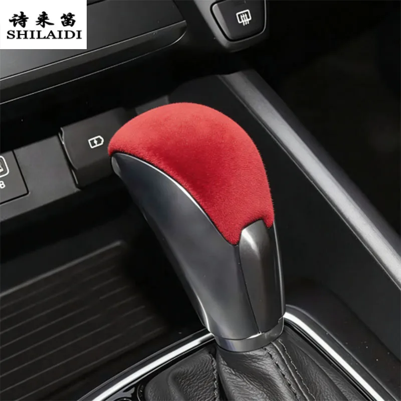 Suede leather Car Wrapping ABS For Hyundai Lafesta 2018-2021 Gear Shift Knob Head Cover Trim Sticker interior Auto Accessories