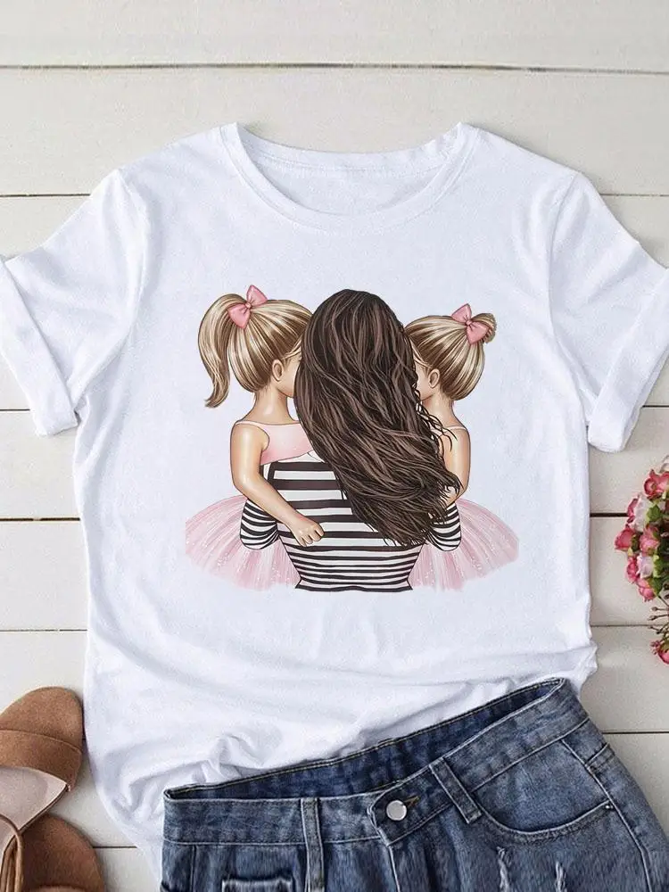 Acquerello mamma mamma tendenza manica corta donna stampa estate grafica T Shirt abbigliamento Casual abiti di moda Tee T-shirt Top femminile