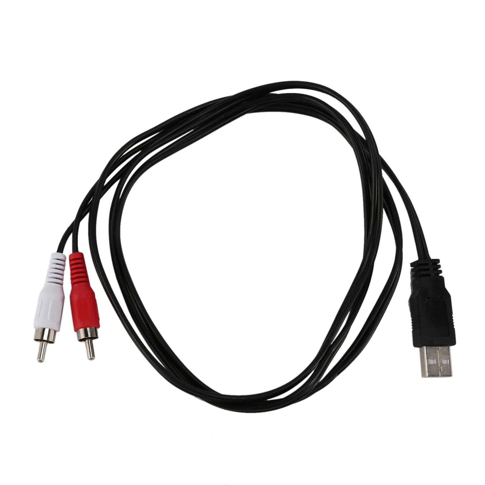 

1.5M Usb A Male To 2X Phono Male Av Cable Lead Pc Tv Aux Audio Video Adapter